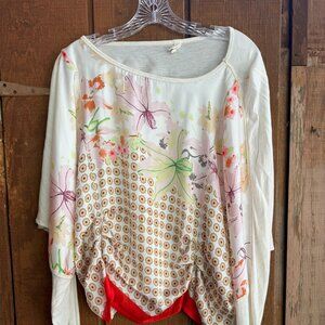 Tiny Anthropologie Silky Floral Top Size L